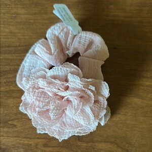 Free People Petal Lane Pink Floral Hair Scrunchie NWT